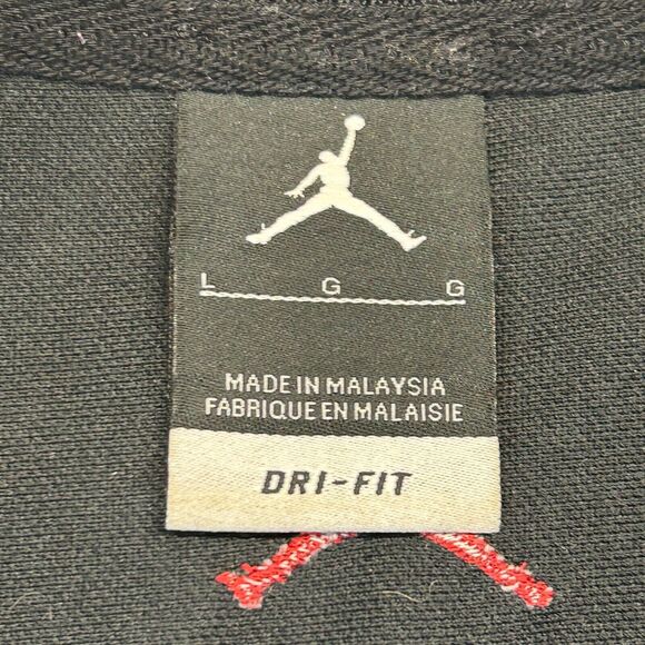 Jordan Nike Dri-Fit Jacket Men's Large Full Zip Mock Track Warm-up Black Bred - Picture 7 of 15